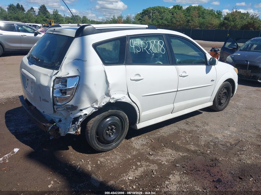 2007 Pontiac Vibe VIN 5Y2SL65867Z407182 IAAI salvage auction — FRONT & REAR, Clear (Indiana), sold $300 on 2026-07-21 (photo 4)