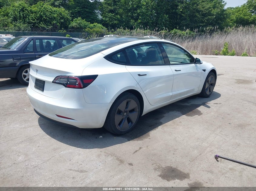2021 Tesla Model 3 VIN 5YJ3E1EA5MF968995 IAAI salvage auction — SIDE, Salvage - Greater Than 75% (Maryland), sold $8,650 on 2026-07-16 (photo 4)