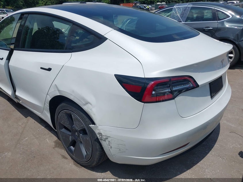 2021 Tesla Model 3 VIN 5YJ3E1EA5MF968995 IAAI salvage auction — SIDE, Salvage - Greater Than 75% (Maryland), sold $8,650 on 2026-07-16 (photo 6)