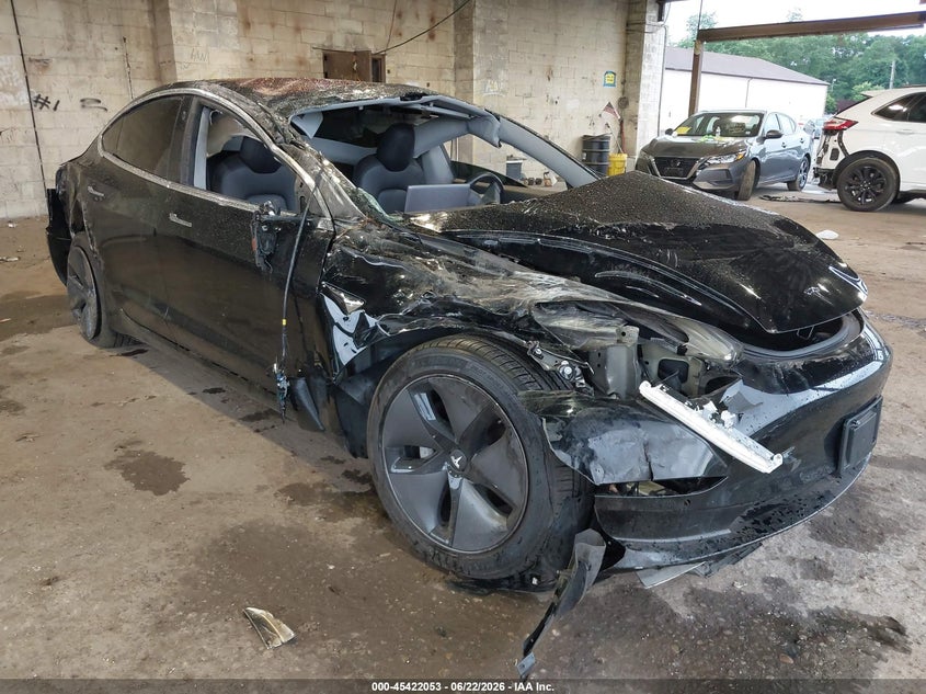 2018 Tesla Model 3 VIN 5YJ3E1EB7JF182295 IAAI salvage auction — ROLLOVER, Salvage Title, sold $1,300 on 2026-07-28 (photo 1)