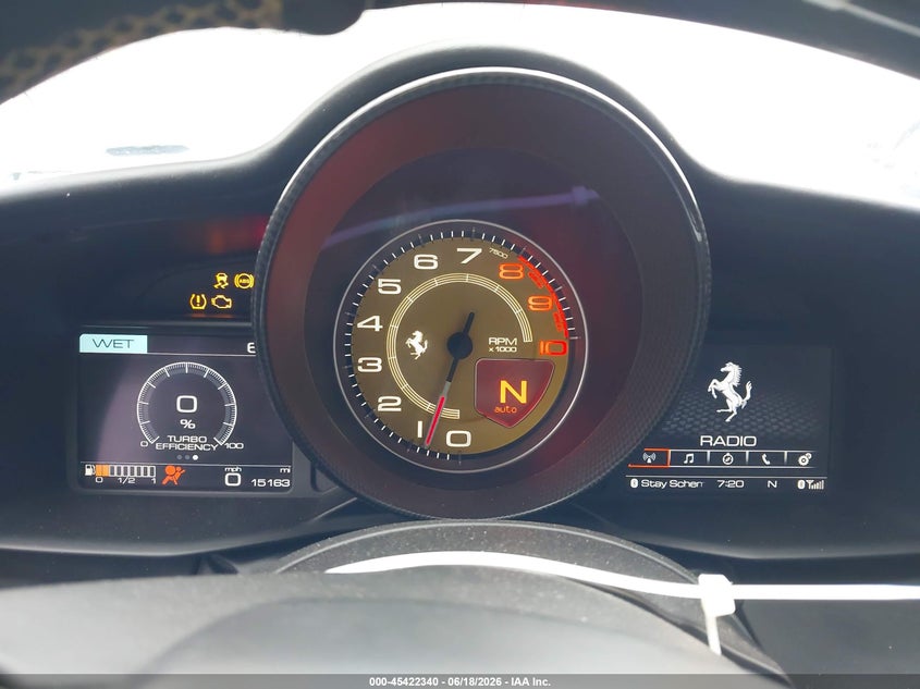 2016 Ferrari 488 SPIDER VIN ZFF80AMA9G0219210 IAAI salvage auction — FRONT & REAR, Salvage (California), sold $94,750 on 2026-10-15 (photo 7)