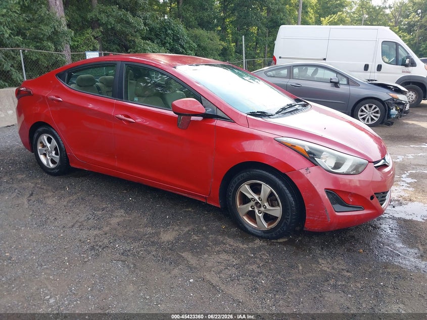 2014 Hyundai Elantra VIN KMHDH4AE5EU210083 IAAI salvage auction — THEFT, Clear (Virginia), sold $875 on 2026-07-15 (photo 1)