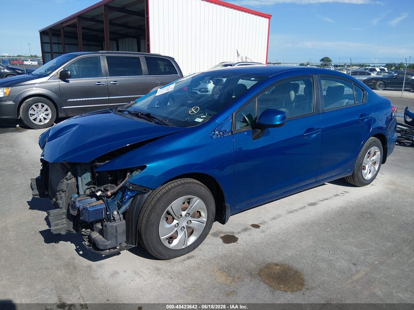 2013 Honda Civic VIN 19XFB2F5XDE065809 IAAI salvage auction — FRONT END, Salvage (Illinois), sold $1,450 on 2026-08-01 (photo 2)