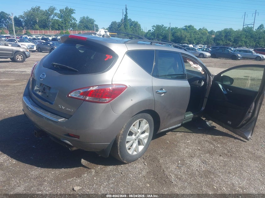 2011 Nissan Murano VIN JN8AZ1MW6BW187117 IAAI salvage auction — RIGHT FRONT, Salvage (Pennsylvania), sold $25 on 2026-07-10 (photo 4)