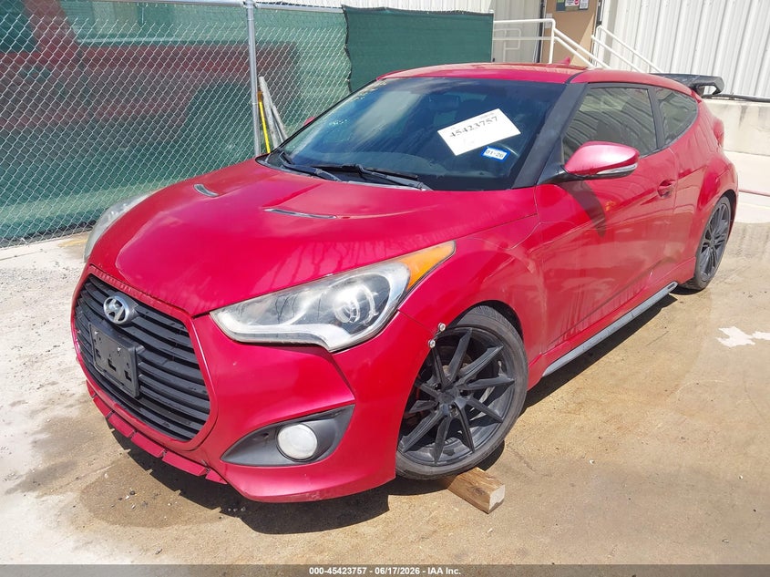 2014 Hyundai Veloster VIN KMHTC6AE9EU206916 IAAI salvage auction — HAIL, Original (Texas), sold $725 on 2026-07-13 (photo 2)
