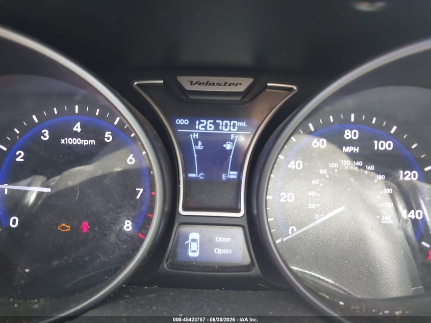 2014 Hyundai Veloster VIN KMHTC6AE9EU206916 IAAI salvage auction — HAIL, Original (Texas), sold $725 on 2026-07-13 (photo 7)