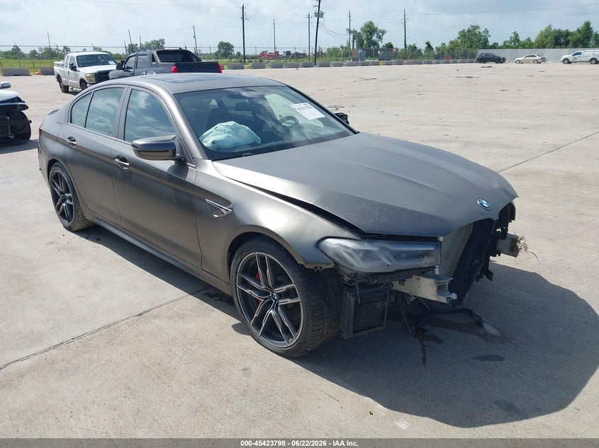 2022 BMW M5 VIN WBS83CH09NCH80582 IAAI salvage auction — FRONT & REAR, Salvage (Texas), sold $15,200 on 2026-07-27 (photo 1)