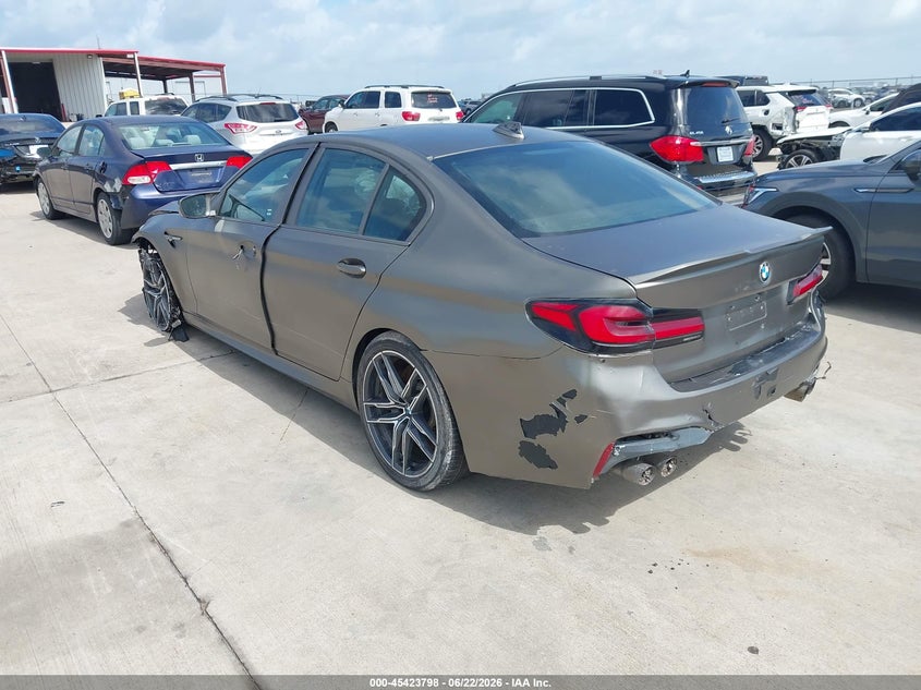 2022 BMW M5 VIN WBS83CH09NCH80582 IAAI salvage auction — FRONT & REAR, Salvage (Texas), sold $15,200 on 2026-07-27 (photo 3)