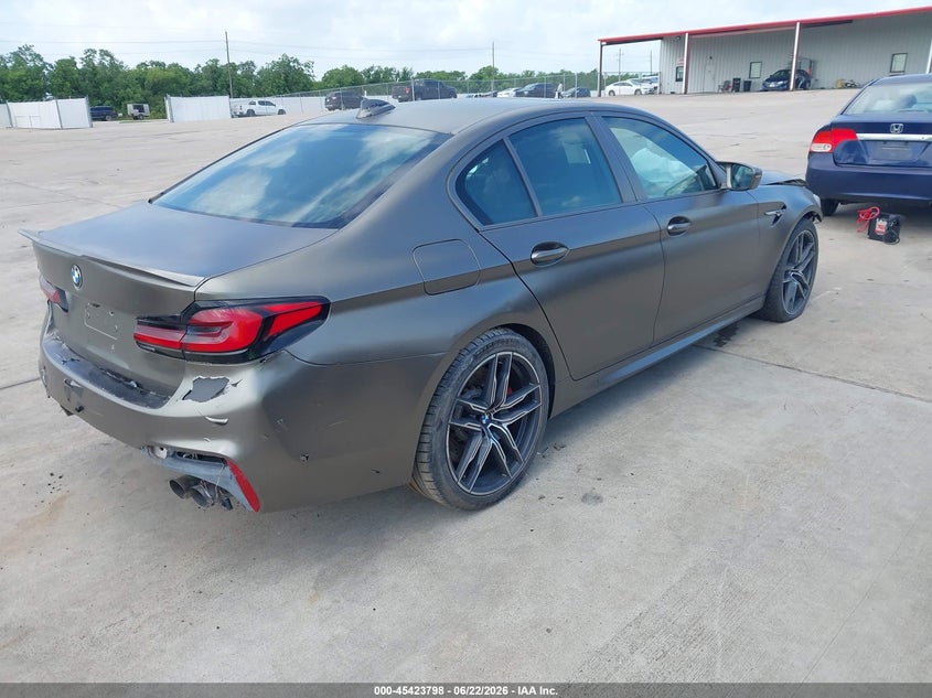 2022 BMW M5 VIN WBS83CH09NCH80582 IAAI salvage auction — FRONT & REAR, Salvage (Texas), sold $15,200 on 2026-07-27 (photo 4)