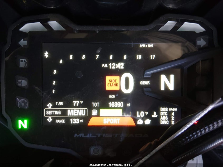 2019 Ducati Multistrada VIN ZDMAAEKW8KB006561 IAAI salvage auction — LEFT SIDE, Salvage (California), sold $5,100 on 2026-07-08 (photo 7)
