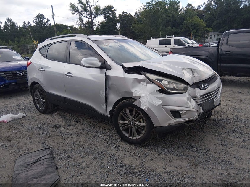 2015 Hyundai Tucson VIN KM8JU3AG7FU971001 IAAI salvage auction — FRONT END, Salvage Title, sold $900 on 2026-08-02 (photo 1)