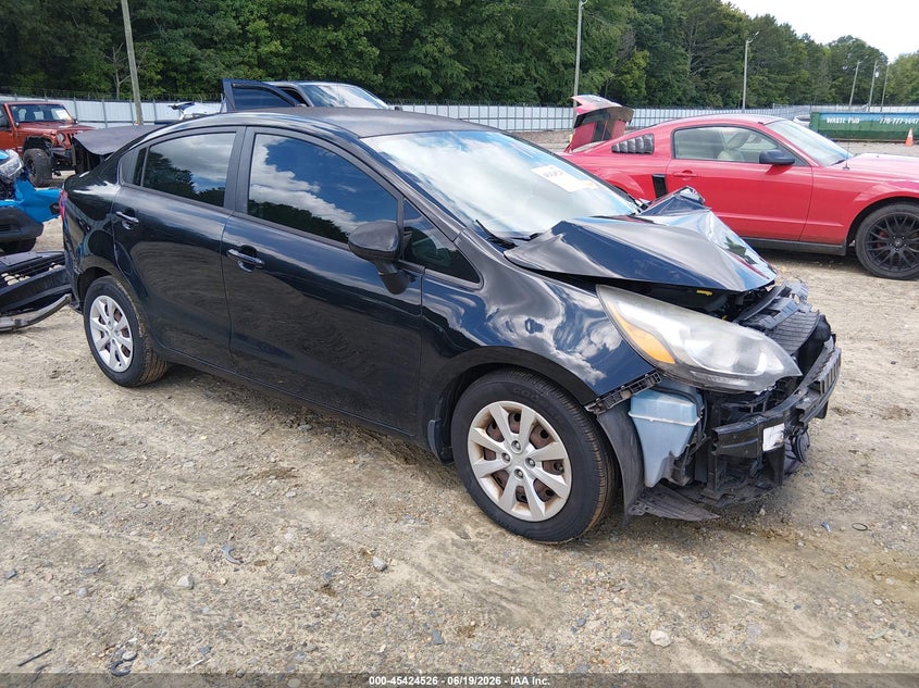 2014 Kia Rio VIN KNADM4A33E6349760 IAAI salvage auction — FRONT & REAR, Salvage (Georgia), sold $300 on 2026-07-23 (photo 1)