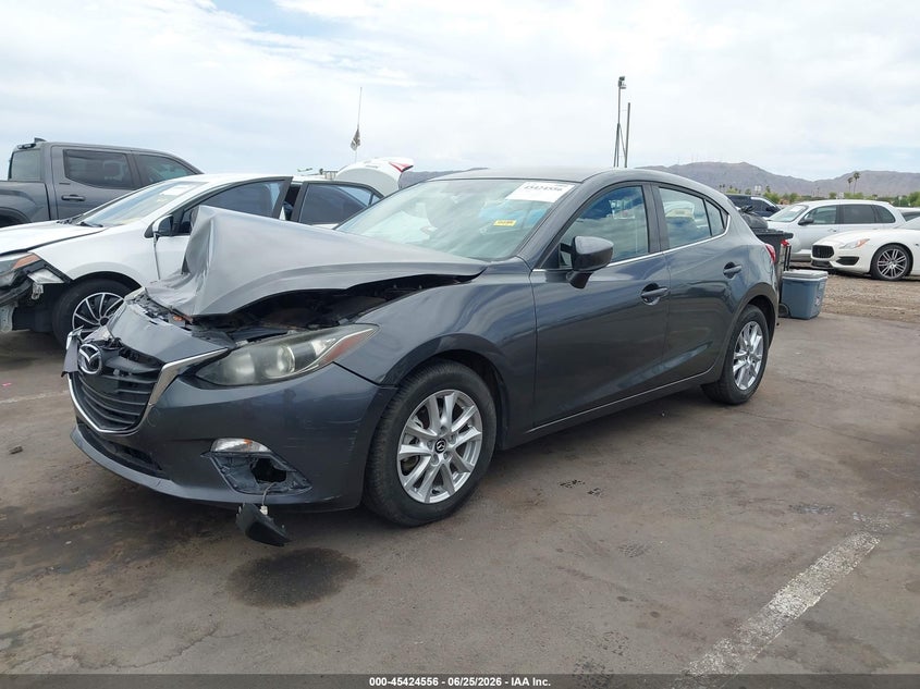 2014 Mazda 3 VIN JM1BM1L72E1110626 IAAI salvage auction — RIGHT FRONT, Salvage (Arizona), sold $575 on 2026-07-07 (photo 2)