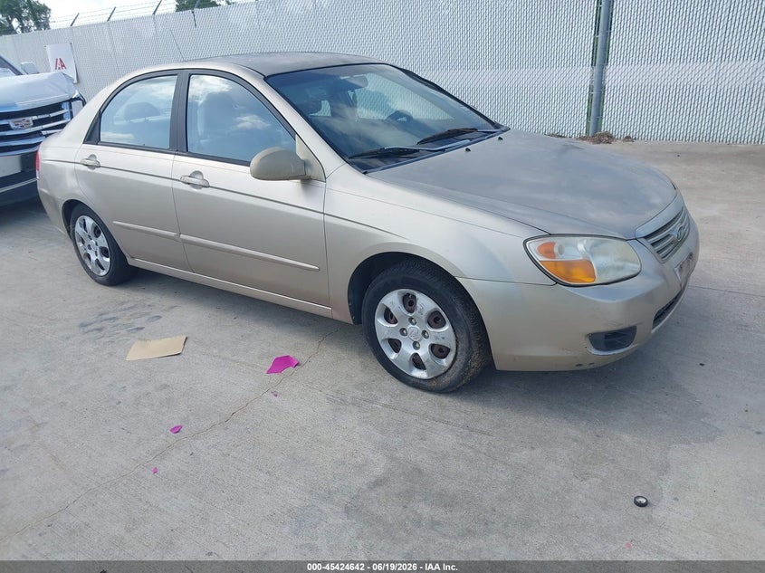 2007 Kia Spectra VIN KNAFE121275450007 IAAI salvage auction — HAIL, Original (Texas), sold $325 on 2026-07-17 (photo 1)