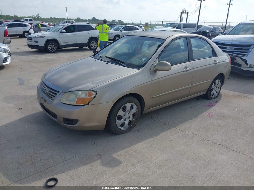 2007 Kia Spectra VIN KNAFE121275450007 IAAI salvage auction — HAIL, Original (Texas), sold $325 on 2026-07-17 (photo 2)