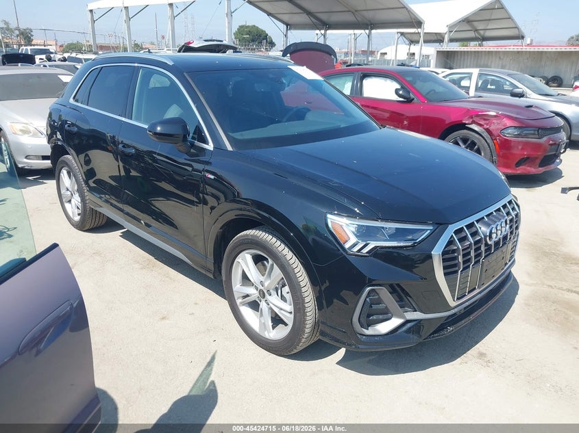 2024 Audi Q3 VIN WA1EECF3XR1203182 IAAI salvage auction — REAR END, Wait Title, sold $12,500 on 2026-08-21 (photo 1)