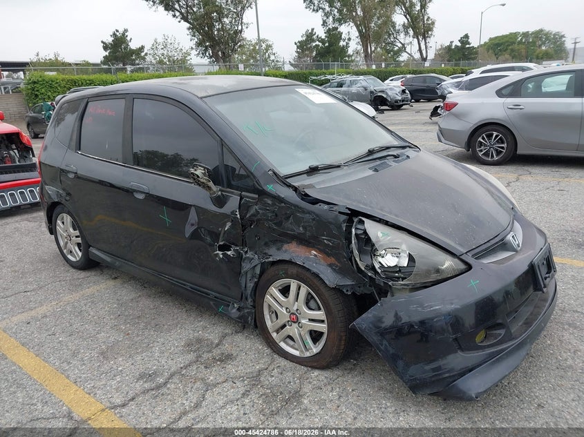 2008 Honda Fit VIN JHMGD38668S025397 IAAI salvage auction — RIGHT SIDE, Salvage (California), sold $650 on 2026-07-07 (photo 1)