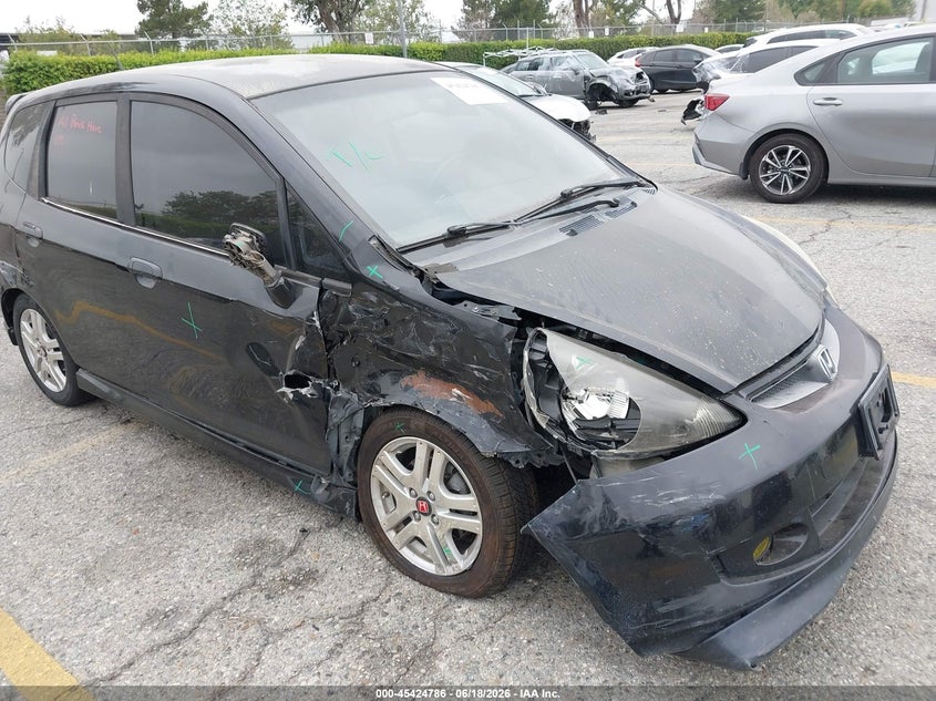 2008 Honda Fit VIN JHMGD38668S025397 IAAI salvage auction — RIGHT SIDE, Salvage (California), sold $650 on 2026-07-07 (photo 6)