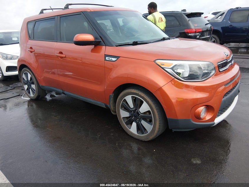 2019 Kia Soul VIN KNDJP3A50K7629893 IAAI salvage auction — REAR END, Salvage Title, sold $550 on 2026-07-29 (photo 1)