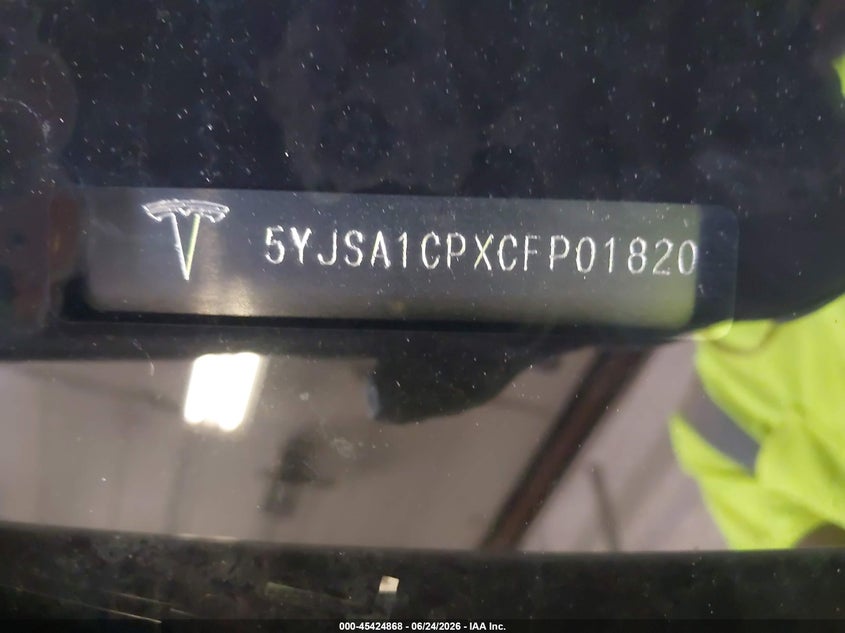 2012 Tesla Model s VIN 5YJSA1CPXCFP01820 IAAI salvage auction — FRONT END, Clear (Montana), sold $25 on 2026-07-29 (photo 9)