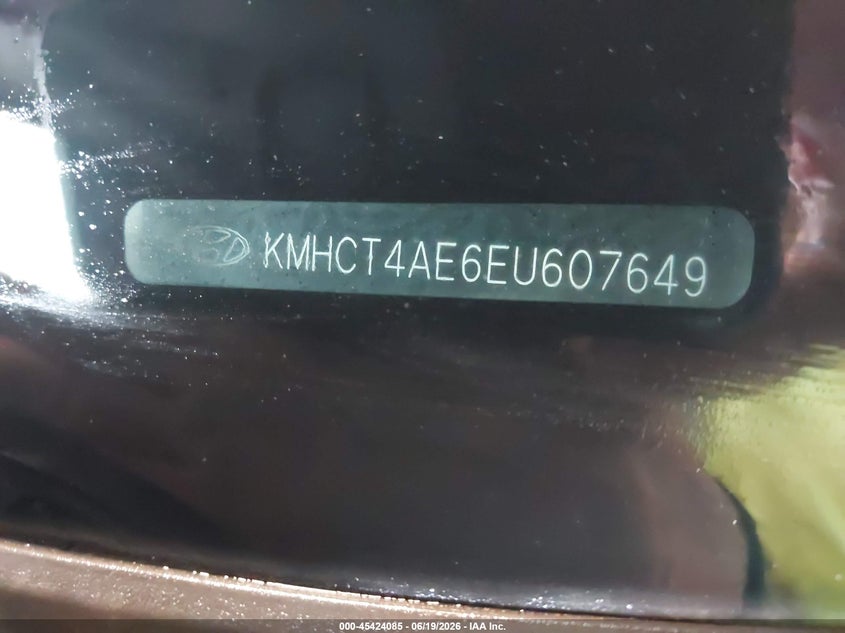 2014 Hyundai Accent VIN KMHCT4AE6EU607649 IAAI salvage auction — RIGHT FRONT, Rebuildable (Florida), sold $325 on 2026-07-21 (photo 9)