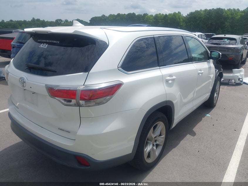 2015 Toyota Highlander VIN 5TDYKRFH8FS040315 IAAI salvage auction — FRONT END, Salvage (North Carolina), sold $6,100 on 2026-07-08 (photo 4)