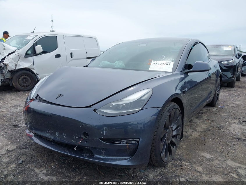 2023 Tesla Model 3 VIN 5YJ3E1EC7PF549620 IAAI salvage auction — FRONT END, Salvage (Georgia), sold $12,600 on 2026-09-07 (photo 6)