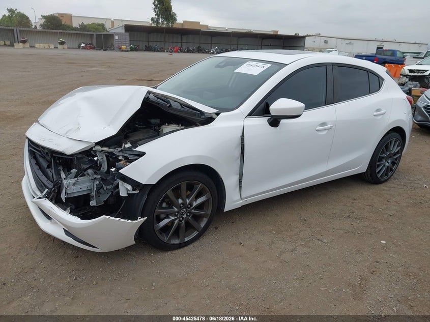 2018 Mazda 3 VIN 3MZBN1L32JM274673 IAAI salvage auction — LEFT FRONT, Salvage Title, sold $2,200 on 2026-09-27 (photo 2)
