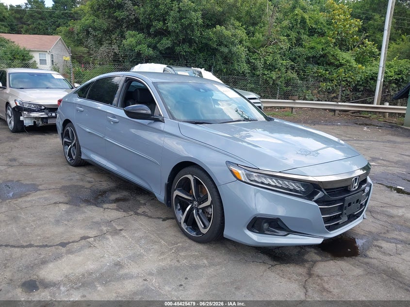 2022 Honda Accord VIN 1HGCV1F3XNA032477 IAAI salvage auction — LEFT SIDE, Salvage (North Carolina), sold $11,275 on 2026-07-30 (photo 1)