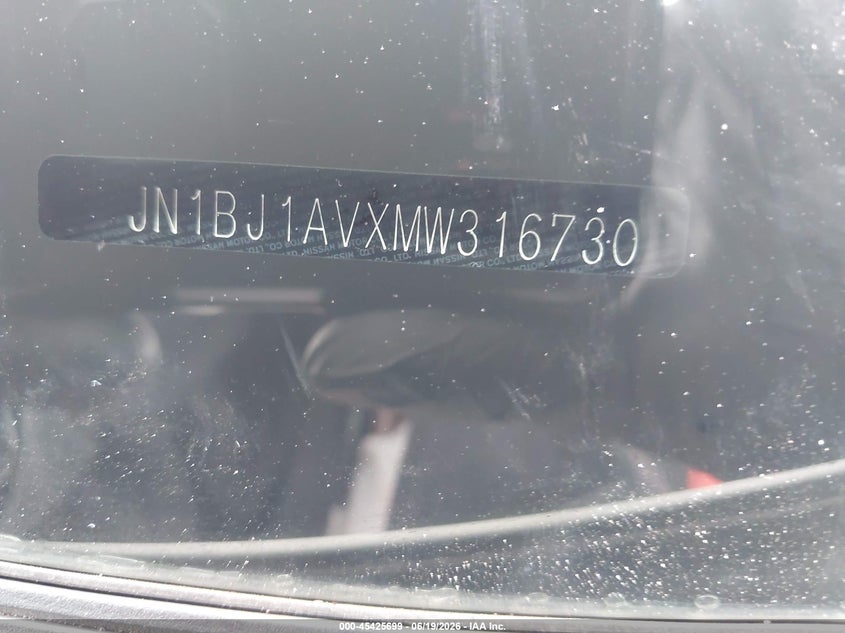 2021 Nissan Rogue VIN JN1BJ1AVXMW316730 IAAI salvage auction — FRONT END, Salvage (Texas), sold $3,400 on 2026-07-29 (photo 9)