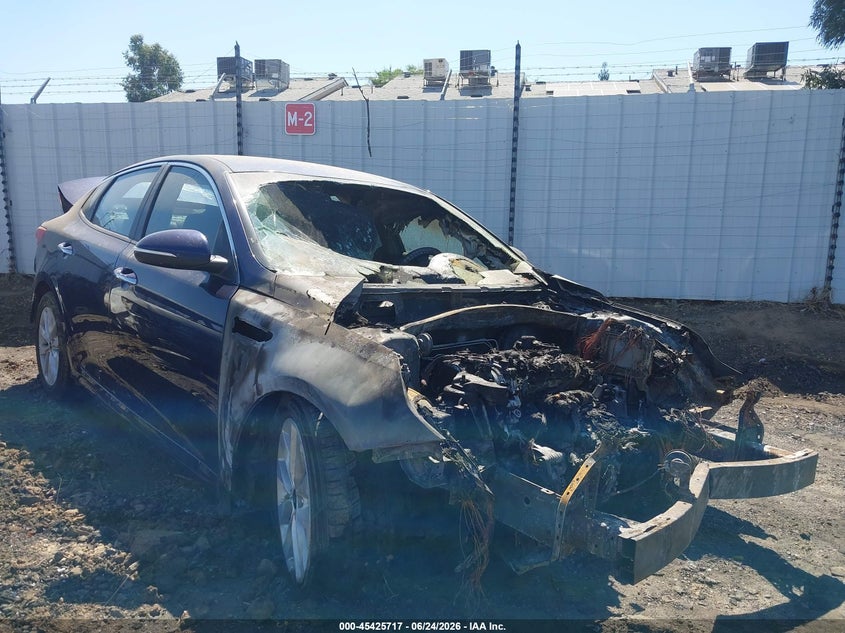 2017 Kia Optima VIN 5XXGT4L31HG140409 IAAI salvage auction — ENGINE BURN, Salvage Title, sold $150 on 2026-07-14 (photo 1)
