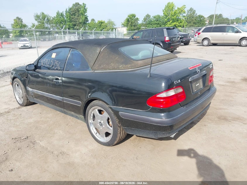 1999 Mercedes-benz Clk-class VIN WDBLK65G9XT007133 IAAI salvage auction — LEFT FRONT, Clear (Virginia), sold $300 on 2026-07-17 (photo 3)