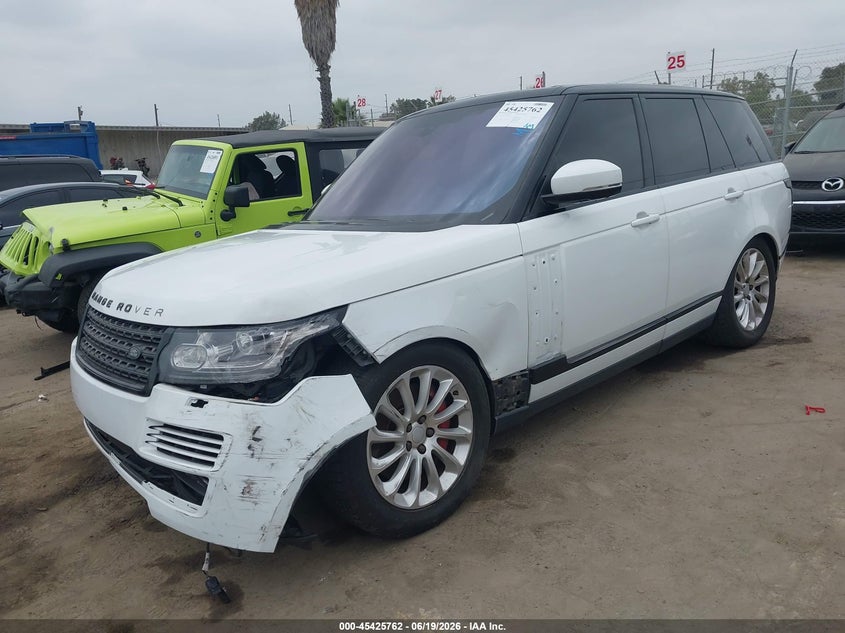 2016 Land rover RANGE ROVER VIN SALGS2EF2GA307877 IAAI salvage auction — LEFT FRONT, Salvage Title, sold $3,650 on 2026-07-22 (photo 2)