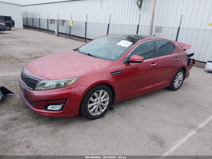 2014 Kia Optima VIN 5XXGN4A75EG307396 IAAI salvage auction — REAR END, Salvage (California), sold $1,050 on 2026-07-06 (photo 2)