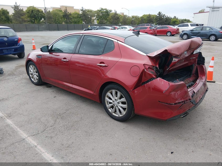 2014 Kia Optima VIN 5XXGN4A75EG307396 IAAI salvage auction — REAR END, Salvage (California), sold $1,050 on 2026-07-06 (photo 3)