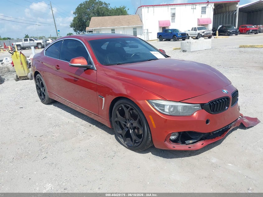 2018 BMW 4er VIN WBA4W3C54JAB87215 IAAI salvage auction — FRONT END, Rebuildable (Florida), sold $4,650 on 2026-07-28 (photo 1)
