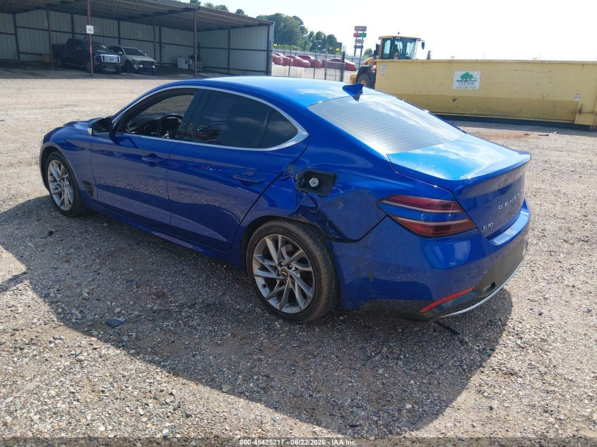 2022 Genesis G70 VIN KMTG34TA8NU094566 IAAI salvage auction — LEFT REAR, Salvage (Louisiana), sold $8,500 on 2026-09-09 (photo 3)