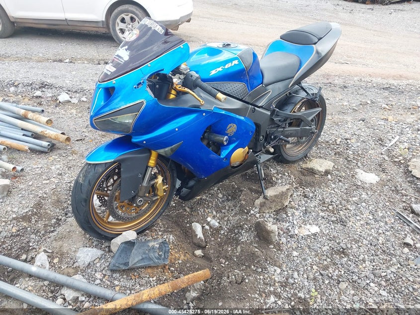 2005 Kawasaki Zx636 VIN JKBZXJC1X5A024066 IAAI salvage auction — FRONT & REAR, Salvage (Alabama), sold $1,225 on 2026-07-14 (photo 2)