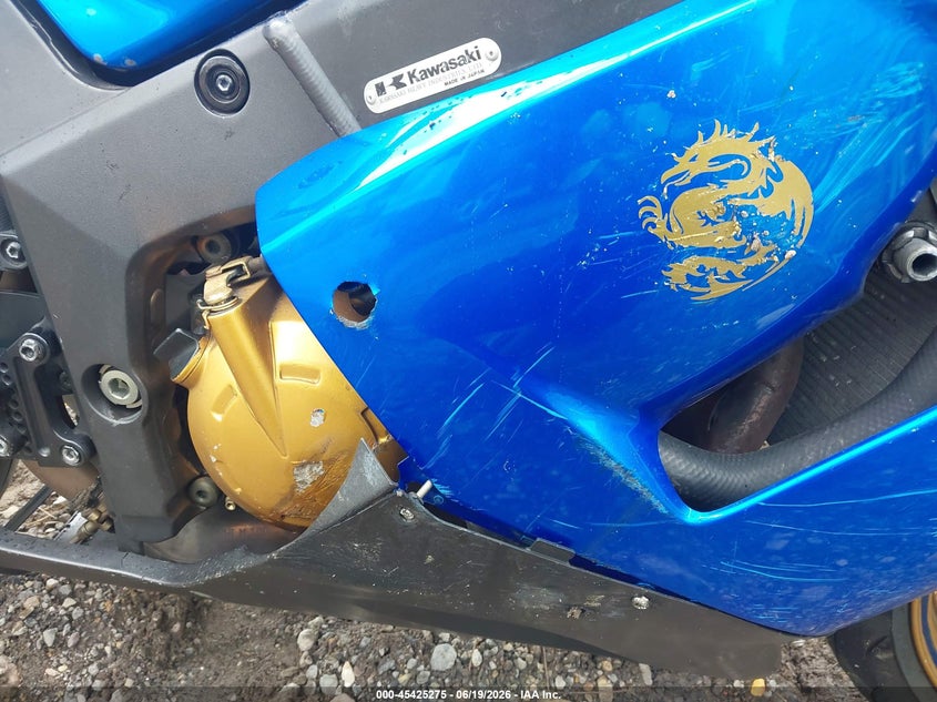 2005 Kawasaki Zx636 VIN JKBZXJC1X5A024066 IAAI salvage auction — FRONT & REAR, Salvage (Alabama), sold $1,225 on 2026-07-14 (photo 8)
