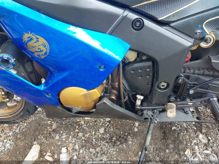 2005 Kawasaki Zx636 VIN JKBZXJC1X5A024066 IAAI salvage auction — FRONT & REAR, Salvage (Alabama), sold $1,225 on 2026-07-14 (photo 9)