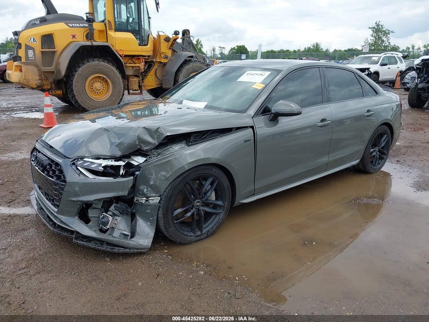 2023 Audi A4 VIN WAUEAAF47PN007721 IAAI salvage auction — LEFT FRONT, Salvage Title, sold $14,725 on 2026-09-03 (photo 2)