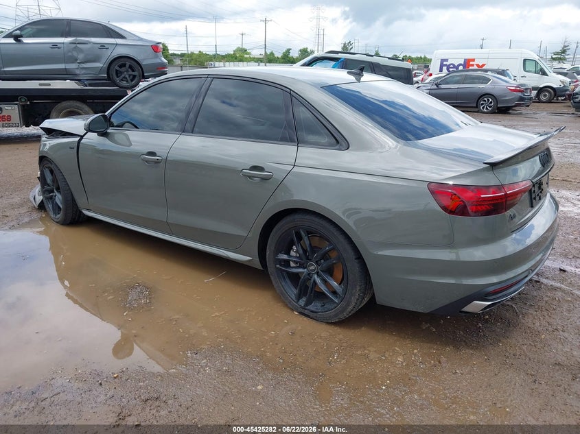 2023 Audi A4 VIN WAUEAAF47PN007721 IAAI salvage auction — LEFT FRONT, Salvage Title, sold $14,725 on 2026-09-03 (photo 3)