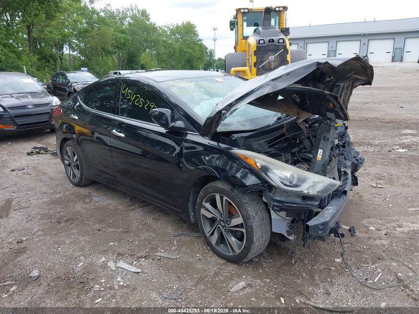 2014 Hyundai Elantra VIN KMHDH4AE9EU096203 IAAI salvage auction — FRONT END, Clear (Indiana), sold $300 on 2026-07-22 (photo 1)