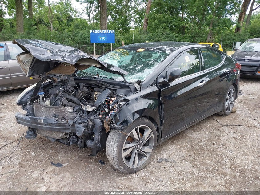2014 Hyundai Elantra VIN KMHDH4AE9EU096203 IAAI salvage auction — FRONT END, Clear (Indiana), sold $300 on 2026-07-22 (photo 2)