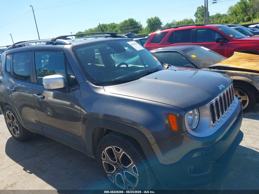 2016 Jeep Renegade VIN ZACCJADT0GPC77434 IAAI salvage auction — HAIL, Salvage Title, sold $1,400 on 2026-08-04 (photo 1)