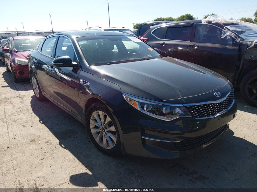 2016 Kia Optima VIN 5XXGU4L34GG100451 IAAI salvage auction — LEFT FRONT, Salvage (Ohio), sold $1,400 on 2026-07-28 (photo 1)