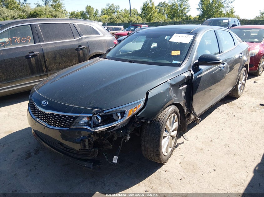 2016 Kia Optima VIN 5XXGU4L34GG100451 IAAI salvage auction — LEFT FRONT, Salvage (Ohio), sold $1,400 on 2026-07-28 (photo 2)