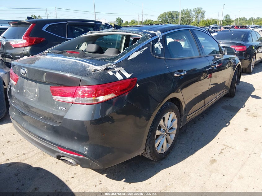 2016 Kia Optima VIN 5XXGU4L34GG100451 IAAI salvage auction — LEFT FRONT, Salvage (Ohio), sold $1,400 on 2026-07-28 (photo 4)