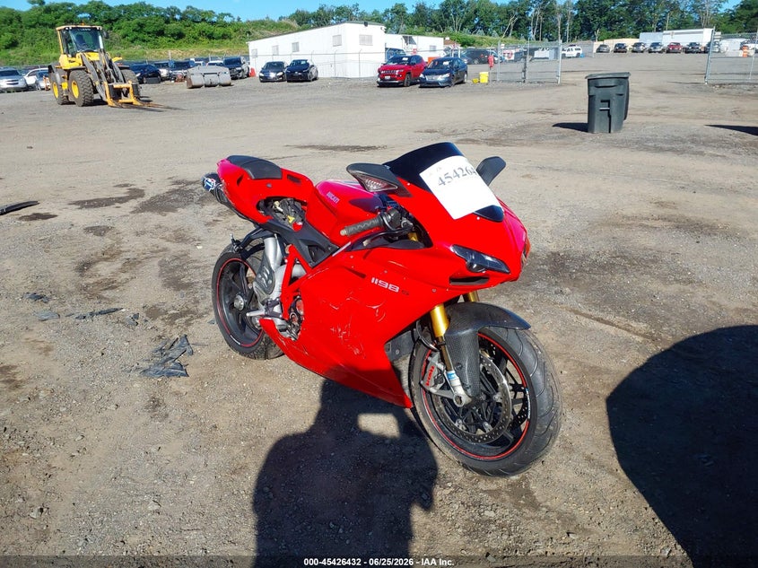 2010 Ducati 1198 VIN ZDM1XBLW4AB026218 IAAI salvage auction — ALL OVER, Salvage (Pennsylvania), sold $2,850 on 2026-07-28 (photo 1)