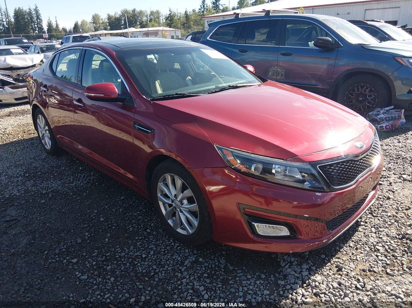 2014 Kia Optima VIN 5XXGN4A76EG336342 IAAI salvage auction — LEFT FRONT, Bill Of Sale (Washington), sold $2,650 on 2026-07-08 (photo 1)